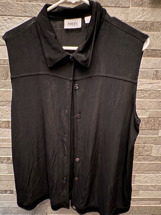 Chico's Tops - Chico's Black Sleeveless Button-Down Shirt